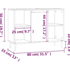 vidaXL - Badkamerkast 80x33x60 cm bewerkt hout grijs sonoma eikenkleurig