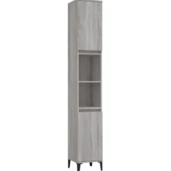 vidaXL - Badkamerkast 30x30x190 cm bewerkt hout grijs sonoma eikenkleur