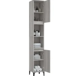 vidaXL - Badkamerkast 30x30x190 cm bewerkt hout grijs sonoma eikenkleur