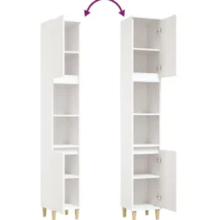 vidaXL - Badkamerkast 30x30x190 cm bewerkt hout wit