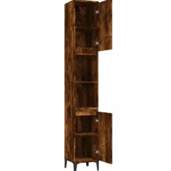 vidaXL - Badkamerkast 30x30x190 cm bewerkt hout gerookt eikenkleurig
