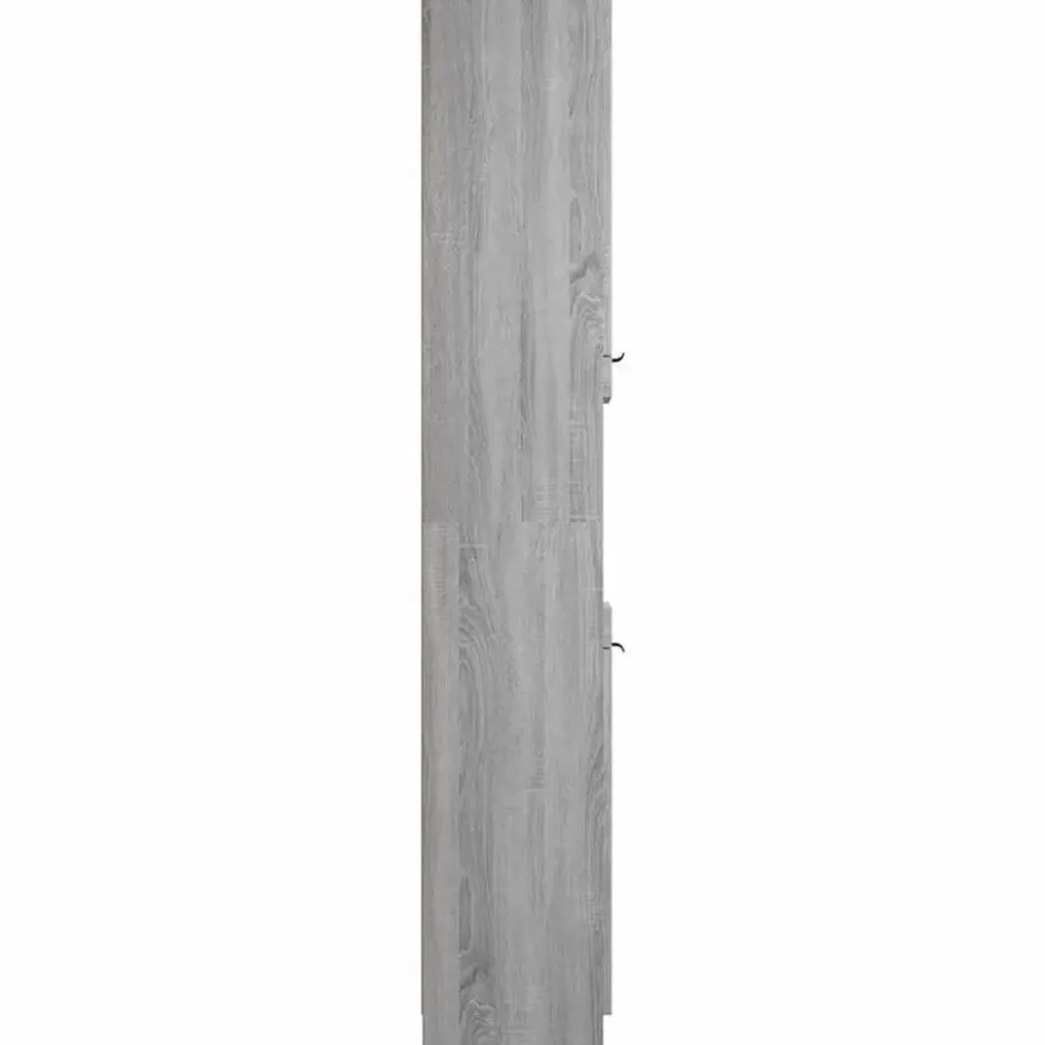 vidaXL - Badkamerkast 32x34x188,5 cm bewerkt hout grijs sonoma eiken