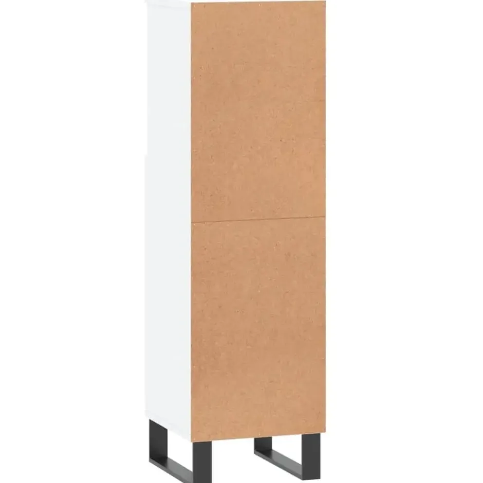 vidaXL - Badkamerkast 30x30x100 cm bewerkt hout wit kast