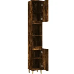 vidaXL - Badkamerkast 30x30x190 cm gerookt eikenkleurig bewerkt hout