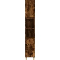 vidaXL - Badkamerkast 30x30x190 cm gerookt eikenkleurig bewerkt hout