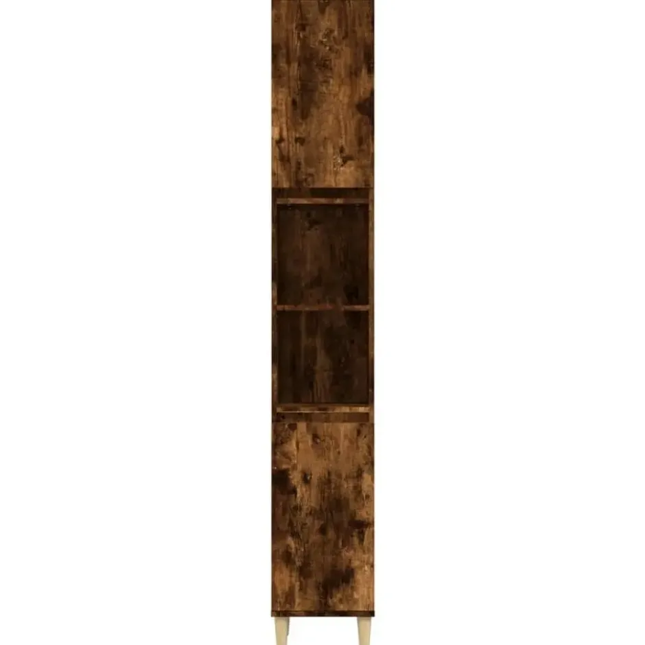 vidaXL - Badkamerkast 30x30x190 cm gerookt eikenkleurig bewerkt hout