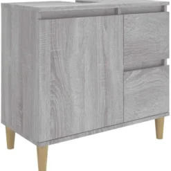 vidaXL - Badkamerkast 65x33x60 cm grijs sonoma eikenkleurig bewerkt hout