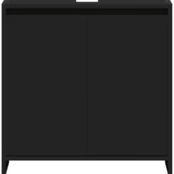 VIDAXL Badkamerkast 60x33x61 cm spaanplaat zwart