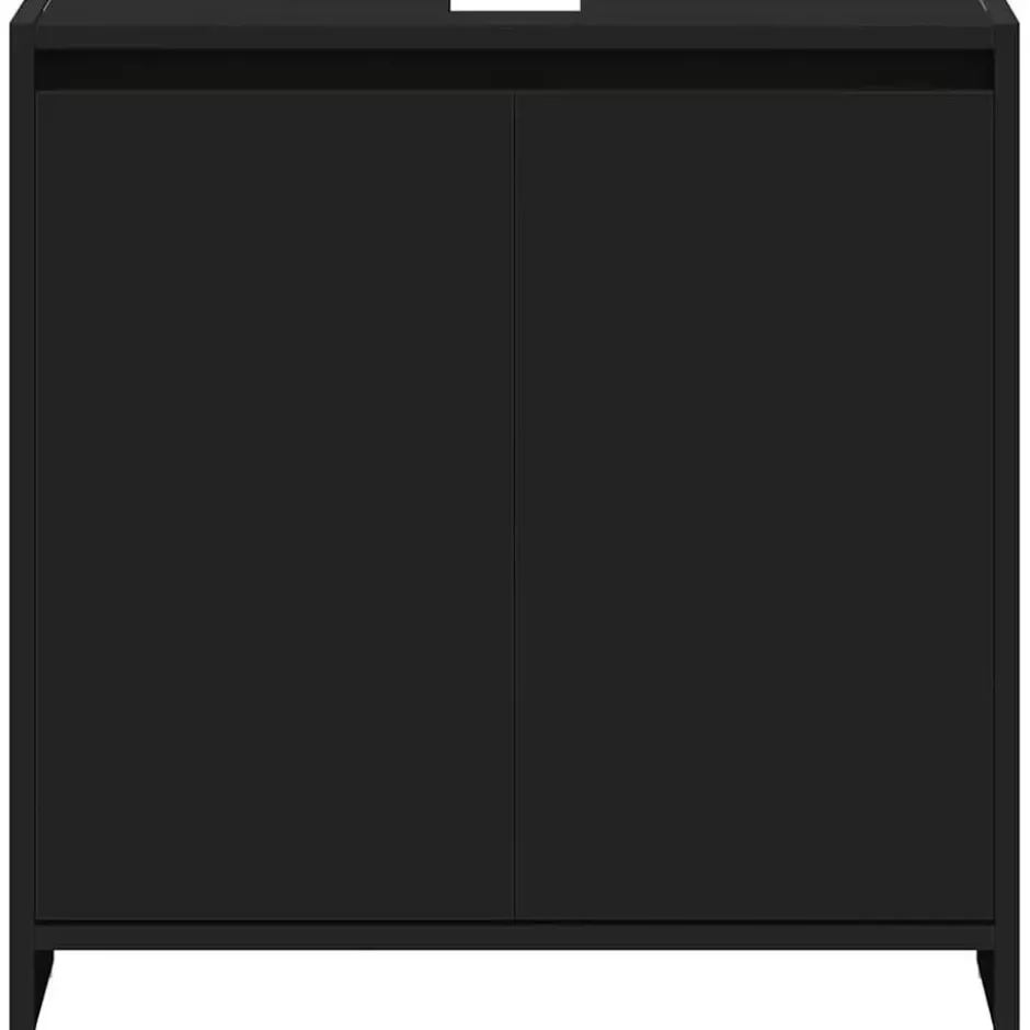 VIDAXL Badkamerkast 60x33x61 cm spaanplaat zwart