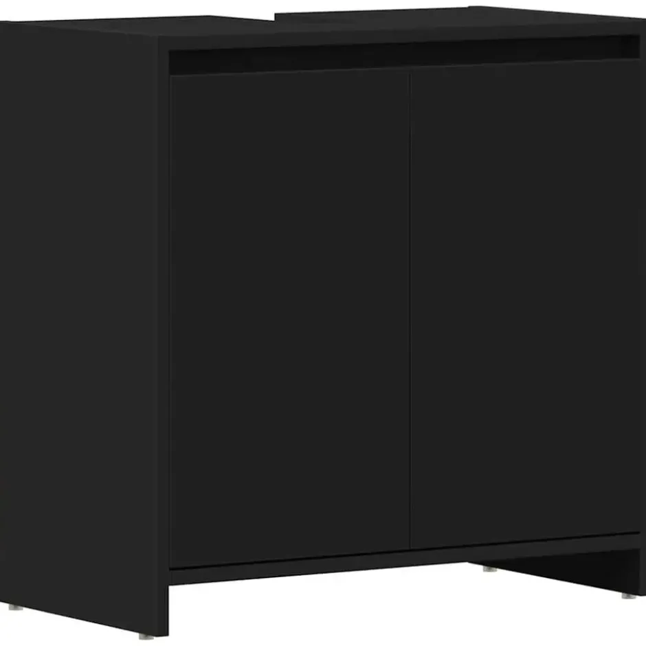 VIDAXL Badkamerkast 60x33x61 cm spaanplaat zwart