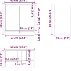 VIDAXL Badkamerkast 60x33x61 cm spaanplaat wit
