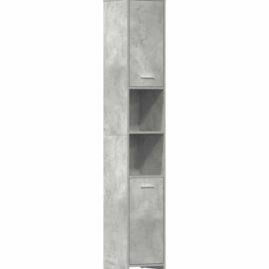 VIDAXL Badkamerkast 30x30x183,5 cm spaanplaat betongrijs