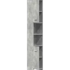 VIDAXL Badkamerkast 30x30x183,5 cm spaanplaat betongrijs
