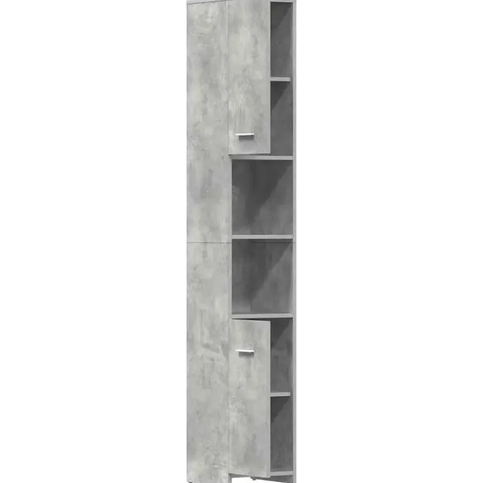 VIDAXL Badkamerkast 30x30x183,5 cm spaanplaat betongrijs