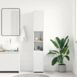 VIDAXL Badkamerkast 30x30x183,5 cm spaanplaat wit