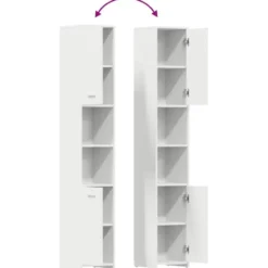 VIDAXL Badkamerkast 30x30x183,5 cm spaanplaat wit
