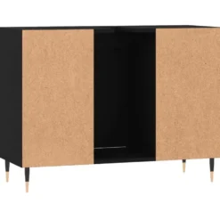 vidaXL - Badkamerkast 80x33x60 cm zwart bewerkt hout