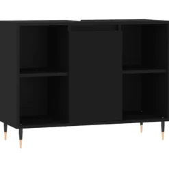 vidaXL - Badkamerkast 80x33x60 cm zwart bewerkt hout