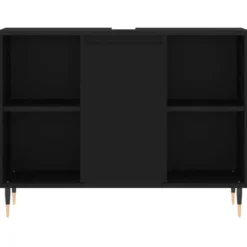 vidaXL - Badkamerkast 80x33x60 cm zwart bewerkt hout