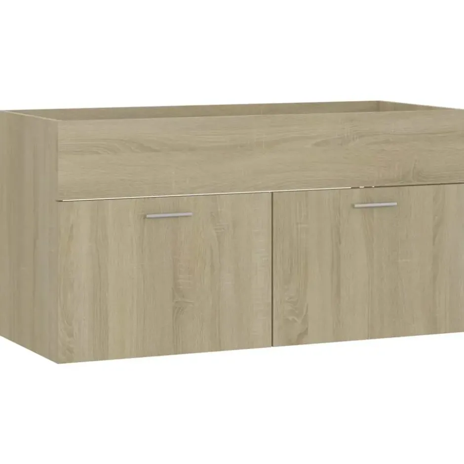 vidaXL - Badkamermeubelset - Bruin - Bewerkt hout