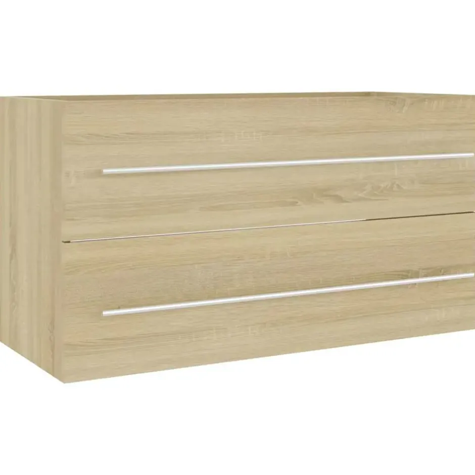 vidaXL - Badkamermeubelset - Bruin - Bewerkt hout