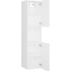 vidaXL - Badkamermeubelset - Wit - Bewerkt hout - 41 x 38.5 x 46 cm