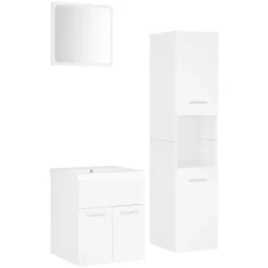 vidaXL - Badkamermeubelset - Wit - Bewerkt hout - 41 x 38.5 x 46 cm