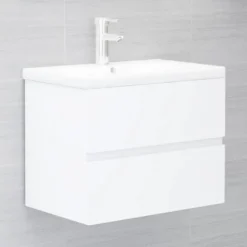 vidaXL - Badkamermeubelset - Wit - Bewerkt hout - 60 x 38.5 x 45 cm