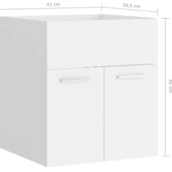 vidaXL - Badkamermeubelset - Wit - Bewerkt hout - 41 x 38.5 x 46 cm