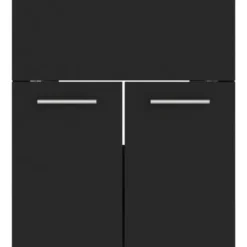 vidaXL - Badkamermeubelset - Zwart - Bewerkt hout - 41 x 38.5 x 46 cm