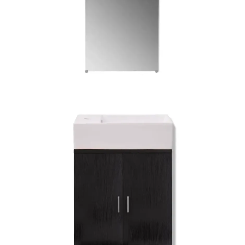 vidaXL - Badkamer Meubel - Zwart - Bewerkt hout