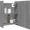vidaXL - Badkamerspiegelkast 62,5x20,5x64 cm bewerkt hout grijs sonoma