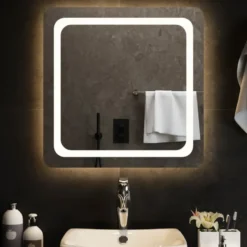 vidaXL Badkamerspiegel LED 60x60 cm