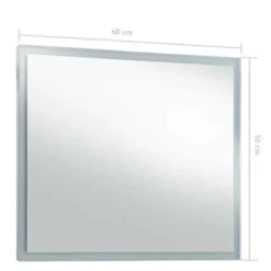 vidaXL - Badkamerspiegel - Zilver - Glas - 60 x 50 cm