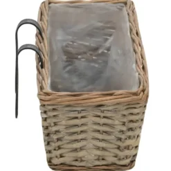 vidaXL - Balkonbakken 80x20x15 cm wicker met PE voering 2 Stuks