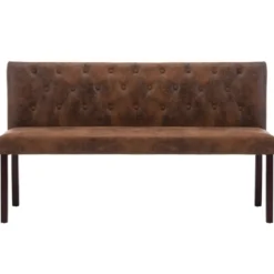 vidaXL - Bank - Bruin - Suède - 148.5 cm