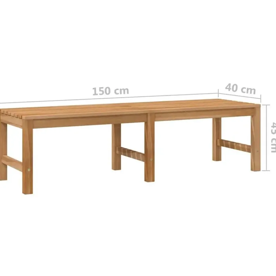 vidaXL - Bank - Bruin - Teakhout - 150 x 40 x 45 cm