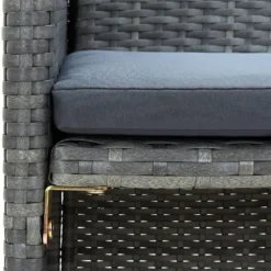 vidaXL - Bank - Grijs - Poly rattan