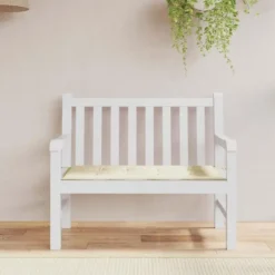 vidaXL - Bankkussen - 120x50x3 cm - Tuinkussen Kussen - Stof - Crèmekleurig