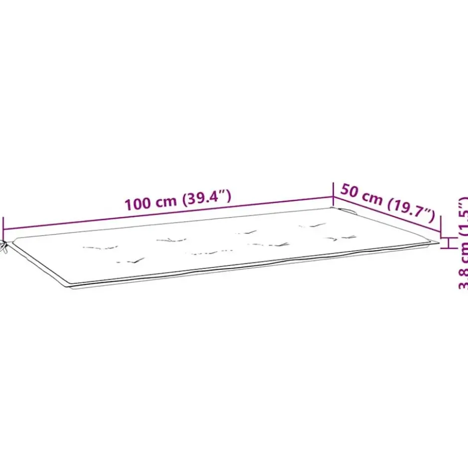 vidaXL - Bankkussen - 100x50x4 cm - Tuinkussen Kussen - Stof - Antracietkleurig