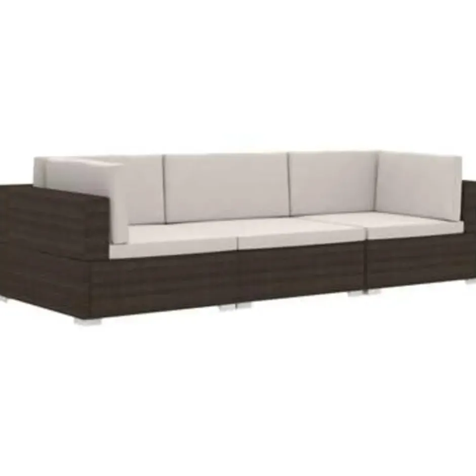 vidaXL - Bankset - Bruin - Poly rattan
