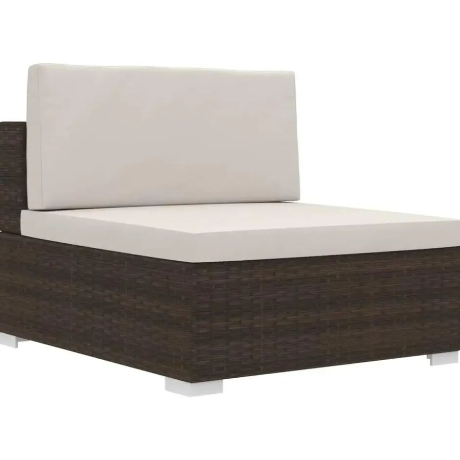 vidaXL - Bankset - Bruin - Poly rattan