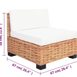 vidaXL - Bankset - Bruin - Rattan