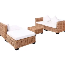 vidaXL - Bankset - Bruin - Rattan
