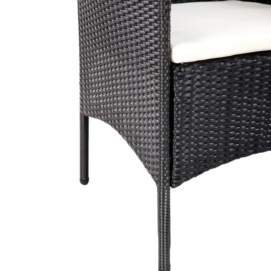 vidaXL - Bankset - Zwart - Poly rattan