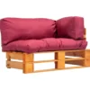 vidaXL bankstel met rode kussens pallet grenenhout