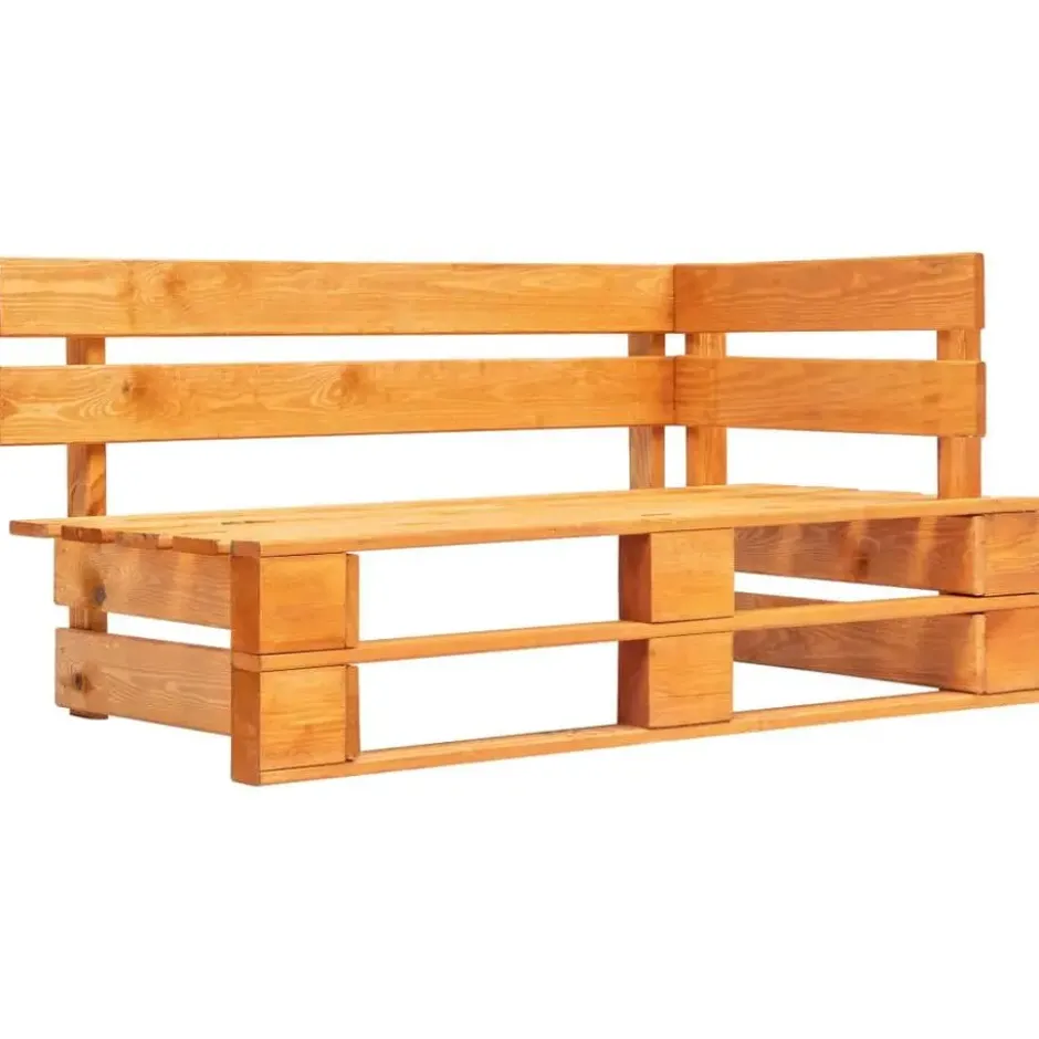 vidaXL bankstel met rode kussens pallet grenenhout