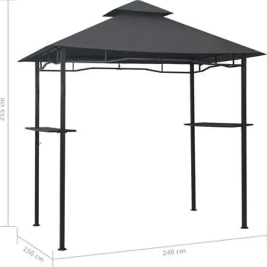 vidaXL - Barbecue Paviljoen - Antraciet - Staal
