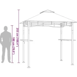 vidaXL - Barbecue Paviljoen - Antraciet - Staal
