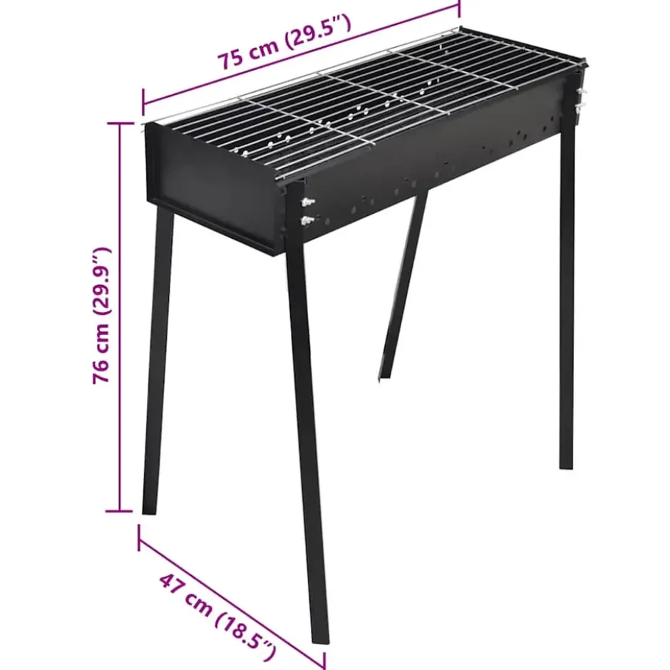 vidaXL - Barbecue - Zwart - Staal
